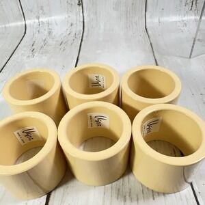 Set 6‎ Vintage 80's Vera Neumann Napkin Rings cream/off-white  Japan